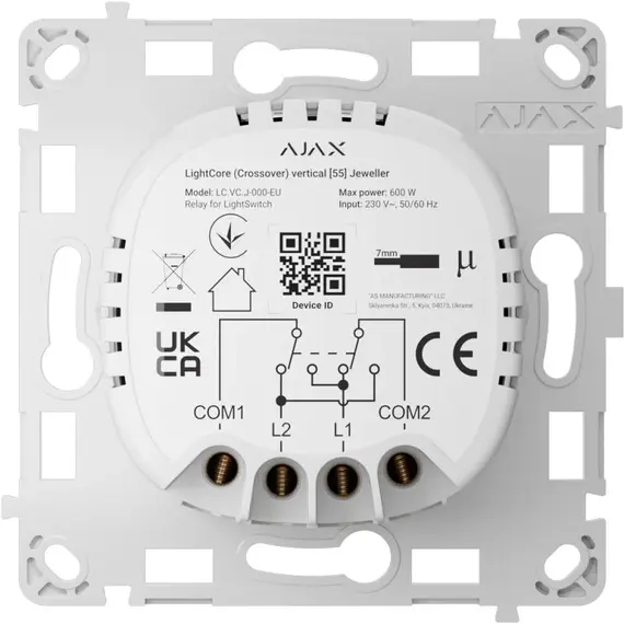 AJAX SYSTEMS Ajax LightCore (Crossover) relé függőleges Ajax LightSwitch tompított fényszóró kapcsolóhoz